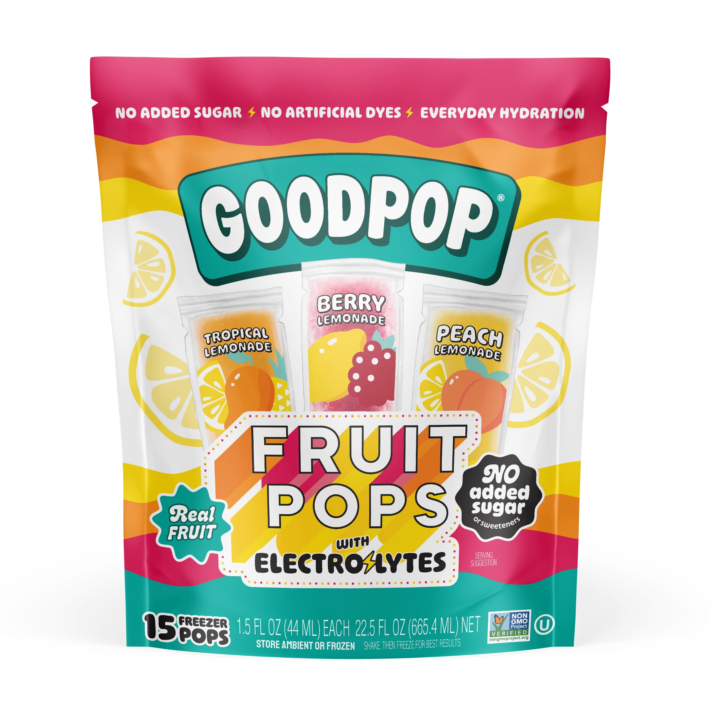 GOODPOP Hydrating Freezer Pops 15 Count, 22.5 FZ | Grocery Pickup